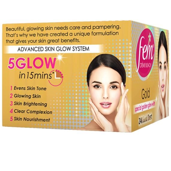 Fem Gold Creme Bleach – 24K Gold Dust, Special Golden Glow (15g) - Image 2