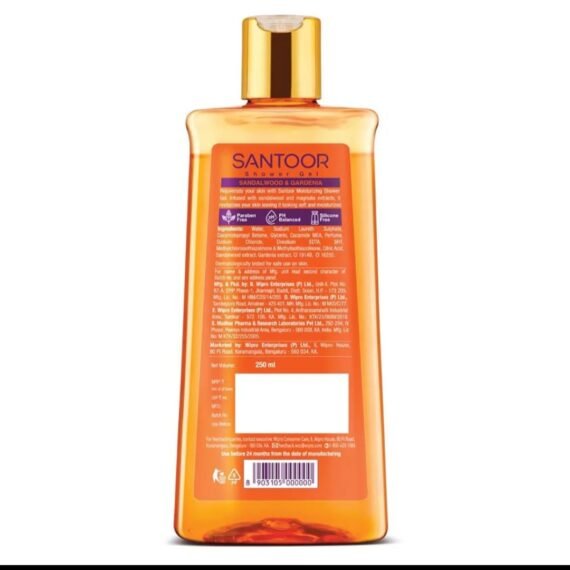 Santoor Shower Gel - Moisturised Skin (250ml) - Image 2