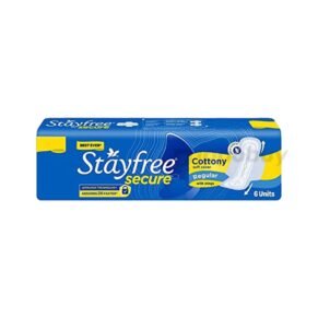 Stayfree Secure Cottony Soft Cover Sanitary Pads (6 Pads)