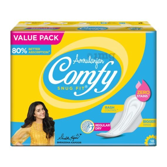 Amrutanjan Comfy Snug Fit Sanitary Pads (18 Pads)