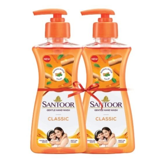 Santoor Gentle Hand Wash Classic – Sandalwood & Tulsi (Pack of 2)