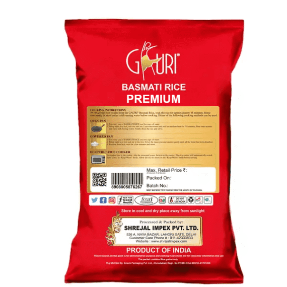 Gauri Premium Basmati Rice /1 kg Pack - Image 2