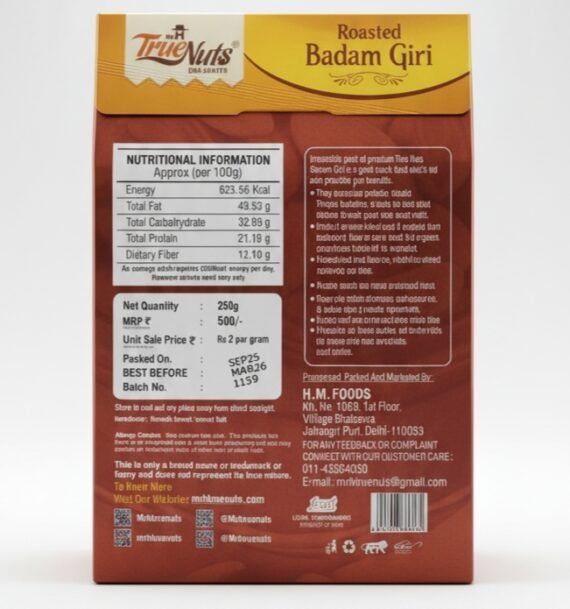 Roasted badam giri | true nuts dry fruits (250g) - Image 2